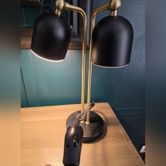 Dylan Bullet Shaped Dual Head Table Lamp Black Includes LED Light Bulb 17' - Picture 7 of 12